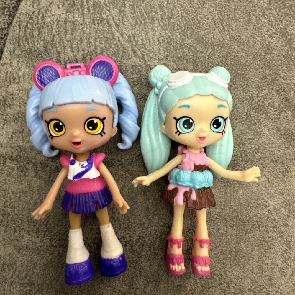 Shopkins Shoppies Mini Doll Lot Blue Mint Green Hair Dessert Theme Figure Kawaii - Picture 2 of 7
